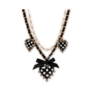 Betsey Johnson First Date Triple Heart Necklace